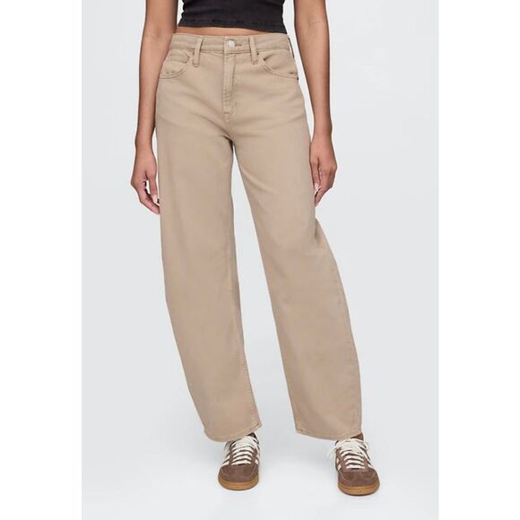 Gap NWOT tan high rise barrel jeans size 6/28 tall - Picture 1 of 9